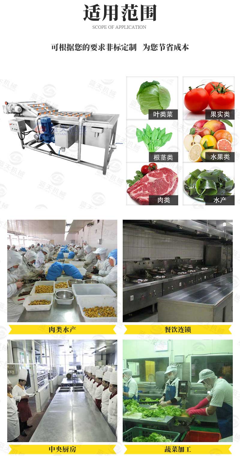 果蔬氣泡清洗機適用范圍